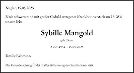Obituary Sybille Mangold