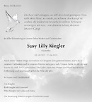 Obituary Susy Lilly Kiegler, Bern
