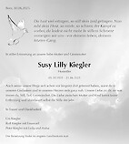 Necrologio Susy Lilly Kiegler, Bern