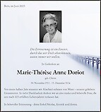 Necrologio Marie-Thérèse Anne Doriot