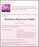 Necrologio Marietheres Stirnimann-Schaller, Rothenburg
