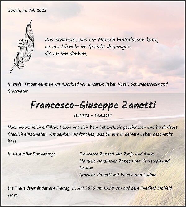 Obituary Francesco-Giuseppe Zanetti