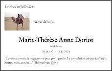 Obituary Marie-Thérèse Anne Doriot
