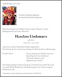 Obituary Hanelore Lindemann, Wolfwil
