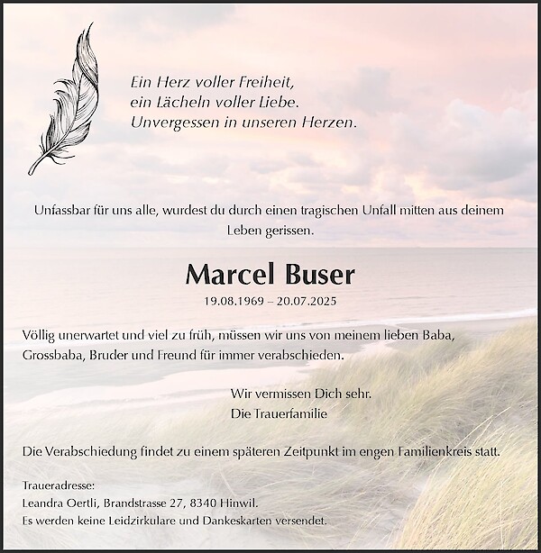 Obituary Marcel Buser