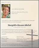 Necrologio Margrith Glauser-Michel