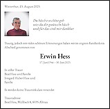 Obituary Erwin Hess, Winterthur