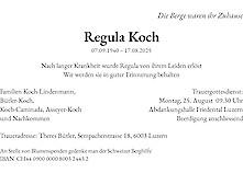 Necrologio Regula Koch