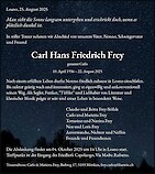 Avis de décès Carl Hans Friedrich Frey, Loano, Italien