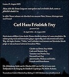 Obituary Carl Hans Friedrich Frey, Loano, Italien