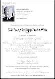 Necrologio Wolfgang Philipp Franz Weis