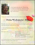 Obituary Priska Wiedenmeier - Hof