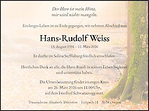 Obituary Hans-Rudolf Weiss