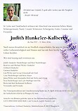 Obituary Judith Hunkeler-Kalberer, Wangen