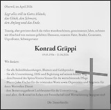 Necrologio Konrad Gr&auml;ppi, Oberwil im Simmental