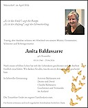 Obituary Anita Baldassarre, M&auml;nnedorf