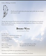 Avis de décès Bruno Wyss