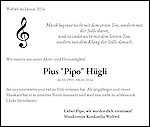 Avis de décès Pius "Pipo" Hügli