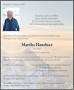 Avis de décès Martha Hausheer