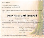 Avis de décès Peter Walter Graf-Sannwald