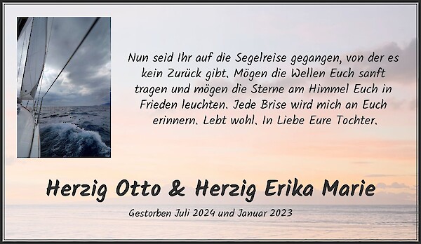 Necrologio Herzig Otto & Herzig Erika Marie