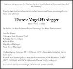 Necrologio Therese Vogel-Hardegger