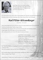 Necrologio Karl Müller-Wiesendanger